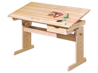 INT-Júlia állítható magasságú, dönthető fenyő gyerek íróasztal